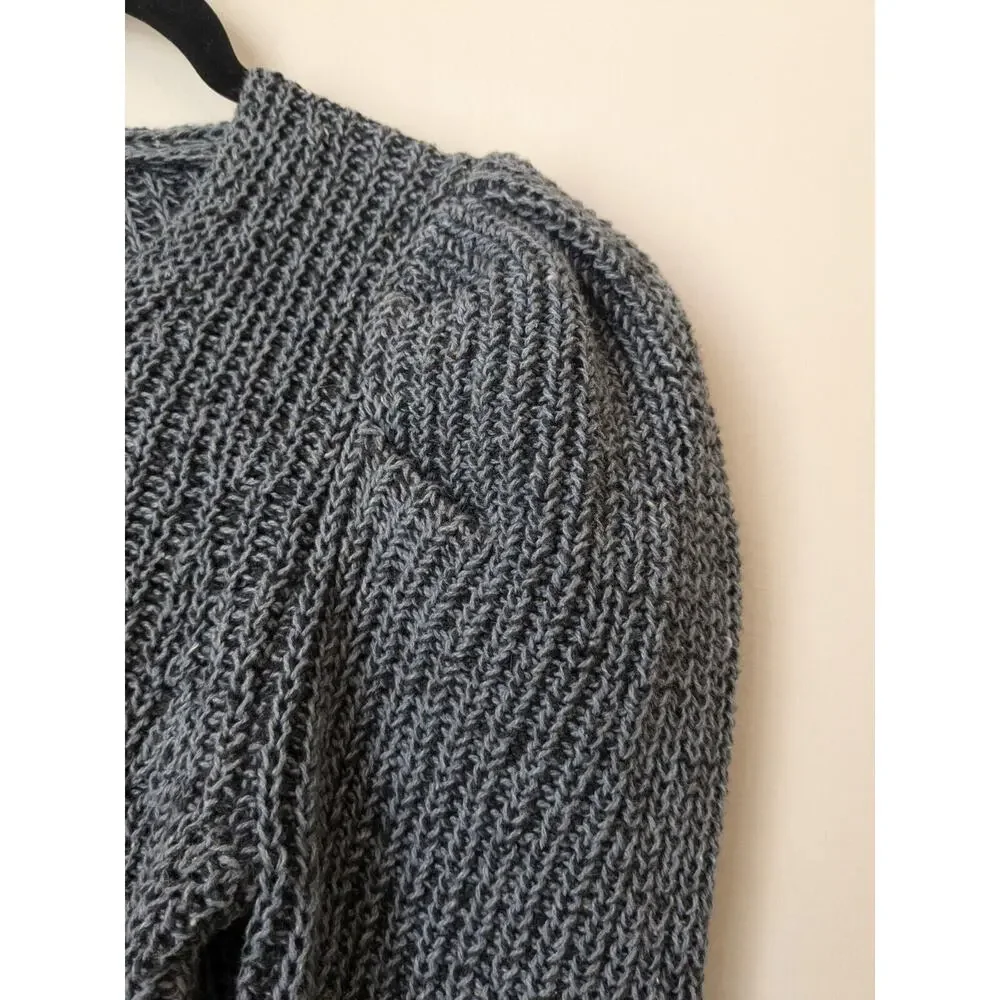 Universal Thread Sweater Dark Gray V Neck Puff Sleeve Knit Winter Size XS NWOT